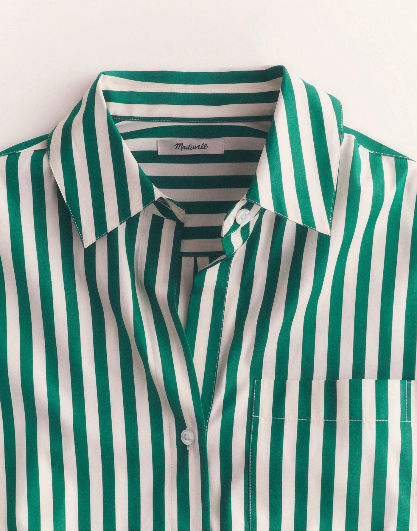 Poplin Easy Y-Neck Button-Up Shirt Product Image