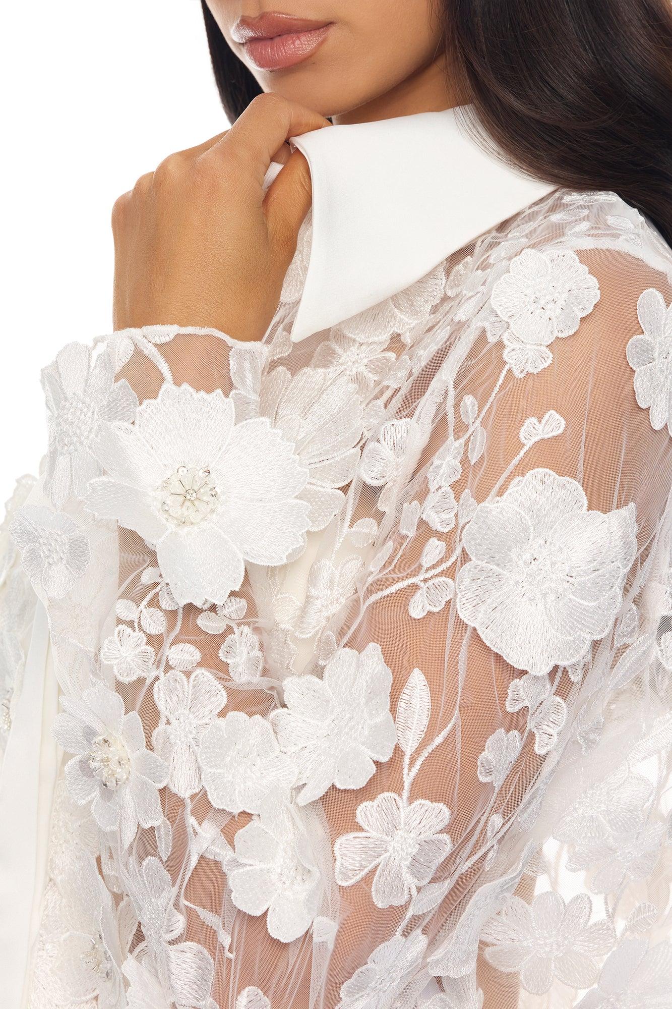 Flower Fields Embroidered Skirt Set - White Female Product Image