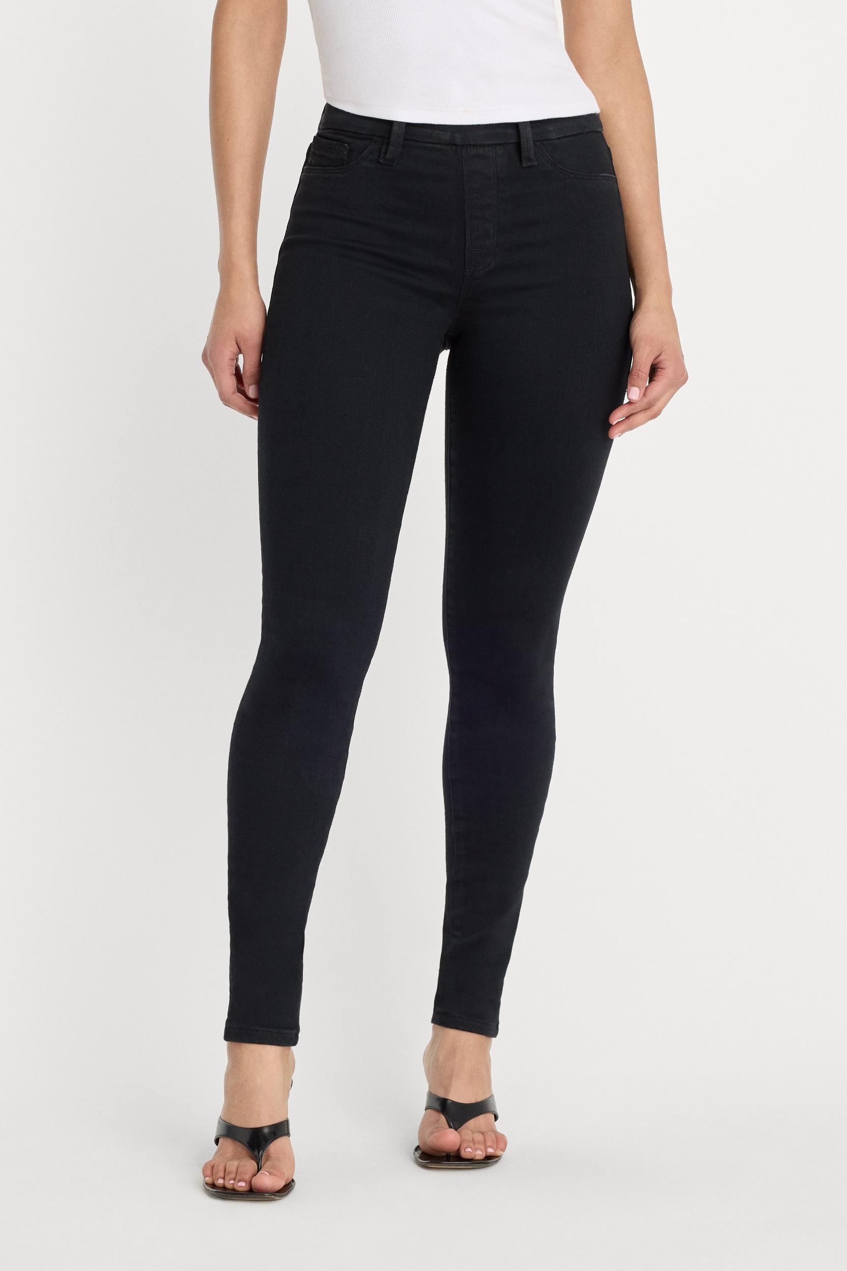 POWER STRETCH PULL-ON SKINNY JEANS | BLACK001 Product Image