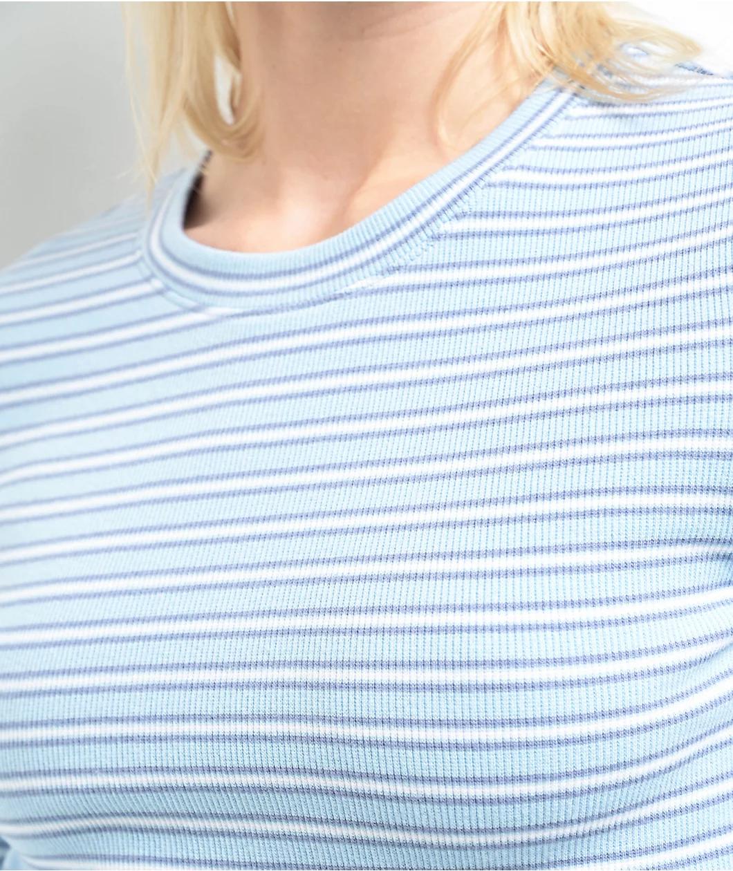 Zine Shiloh Blue Long Sleeve Crop T-Shirt Product Image