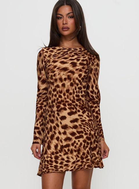 Halo Bias Mini Dress Leopard Product Image