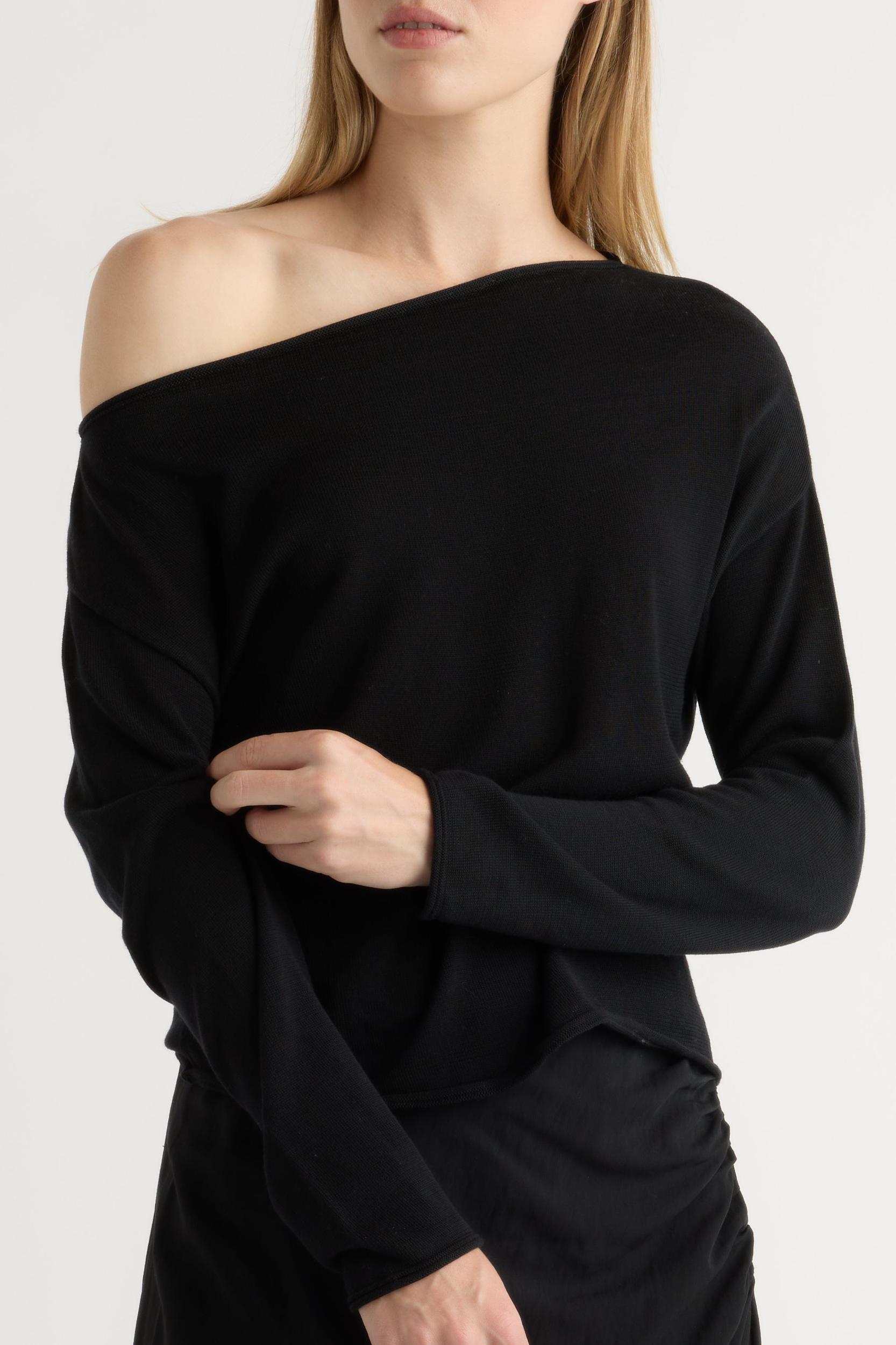 Hachi Tencel-Wool Off-Shoulder Sweater Product Image
