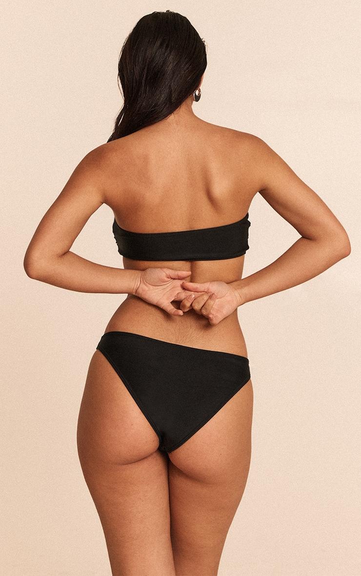 Black Shell Trim Tanga Bikini Bottoms Product Image
