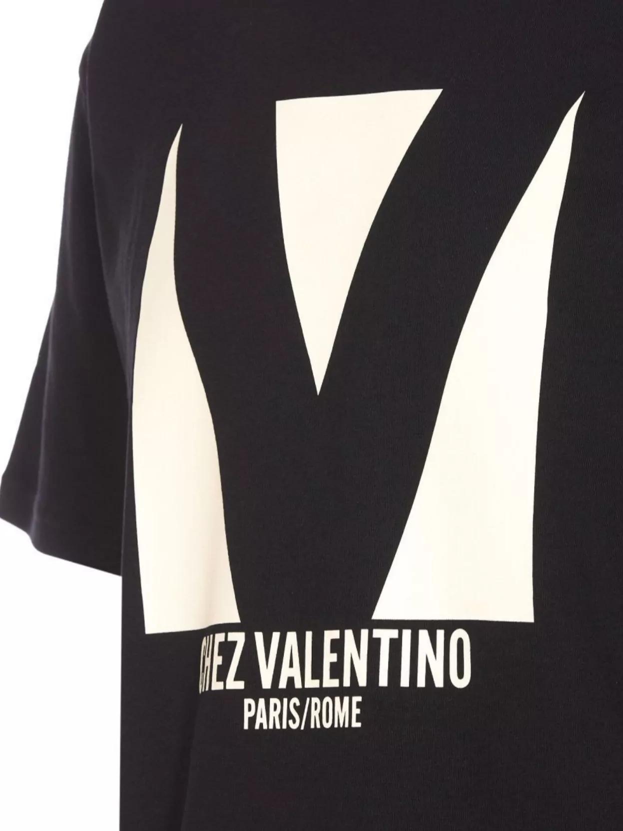 VALENTINO Crew Neck Short Sleeves T-shirts In Black Product Image