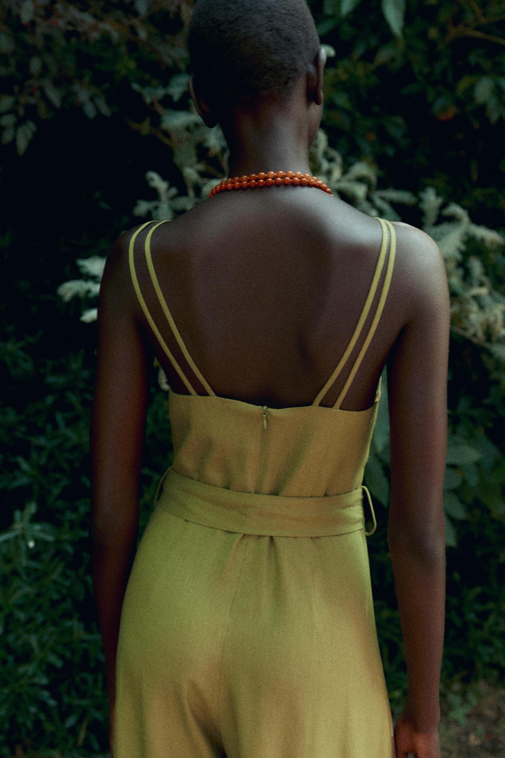 WIDE-LEG STRAPPY LINEN JUMPSUIT Product Image