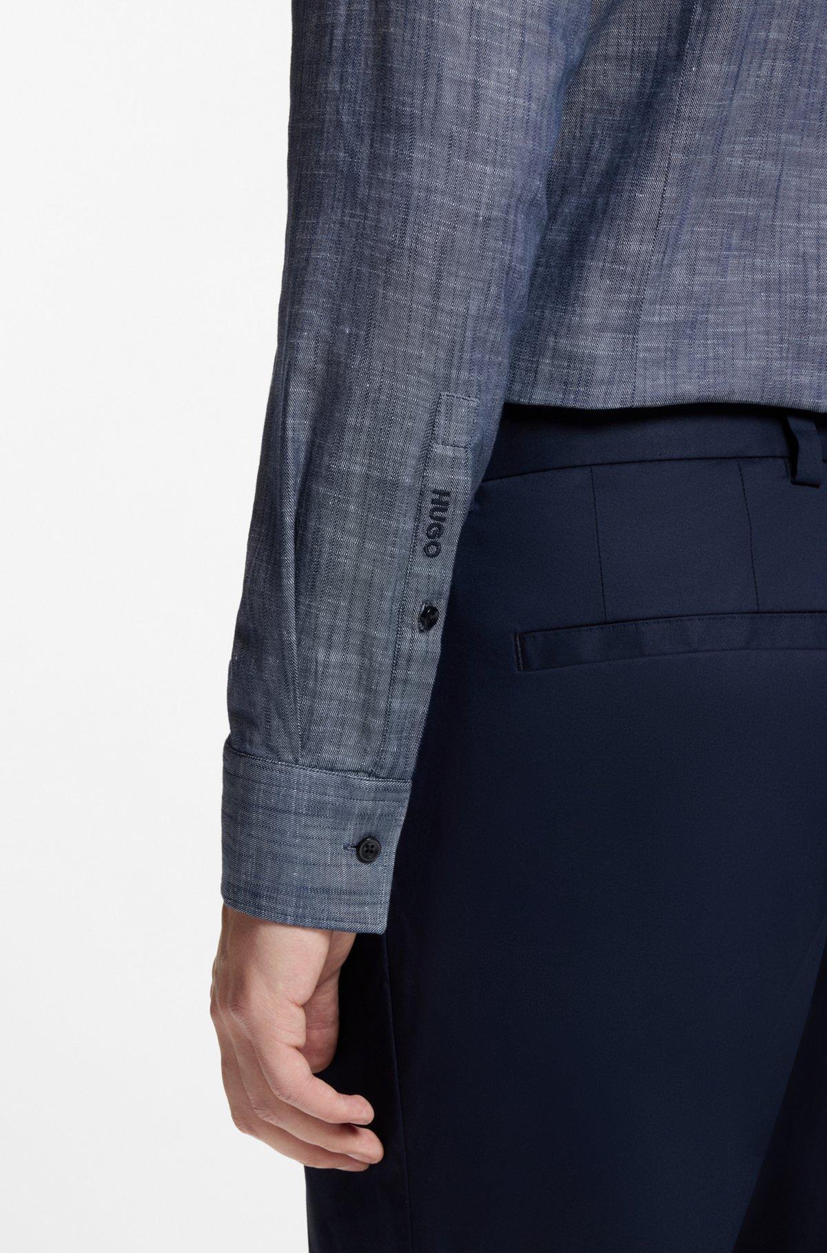 Slim-fit shirt in cotton and linen Product Image