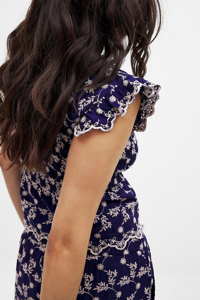 Embroidery Detail Smock Top Product Image