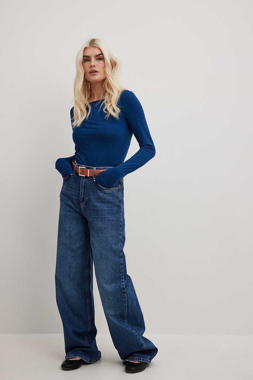 Boat Neck Long Sleeve Top Product Image