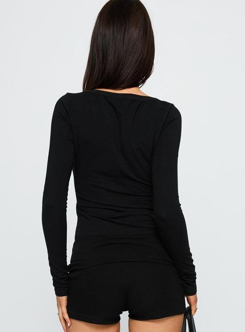 Count Me In Long Sleeve Top Black Product Image