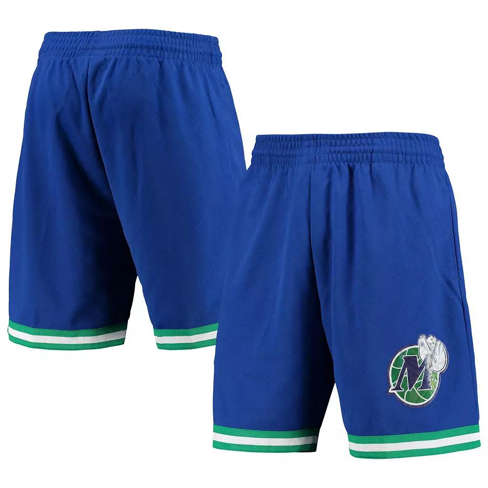 Men's Mitchell & Ness Blue Dallas Mavericks 1998 Hardwood Classics 75th Anniversary Swingman Shorts,  Product Image
