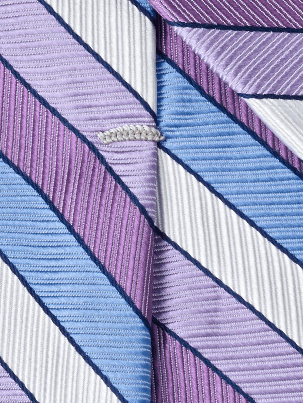 Stripe Woven Silk Tie - Purple Multi Product Image