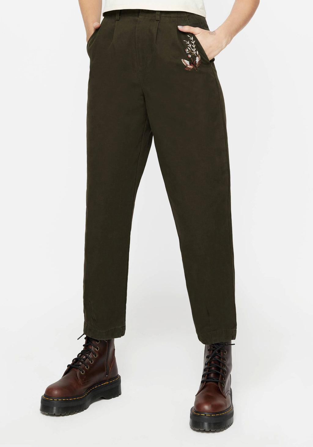 Copia Cotton Embroidered Tapered Tailored Trousers Product Image