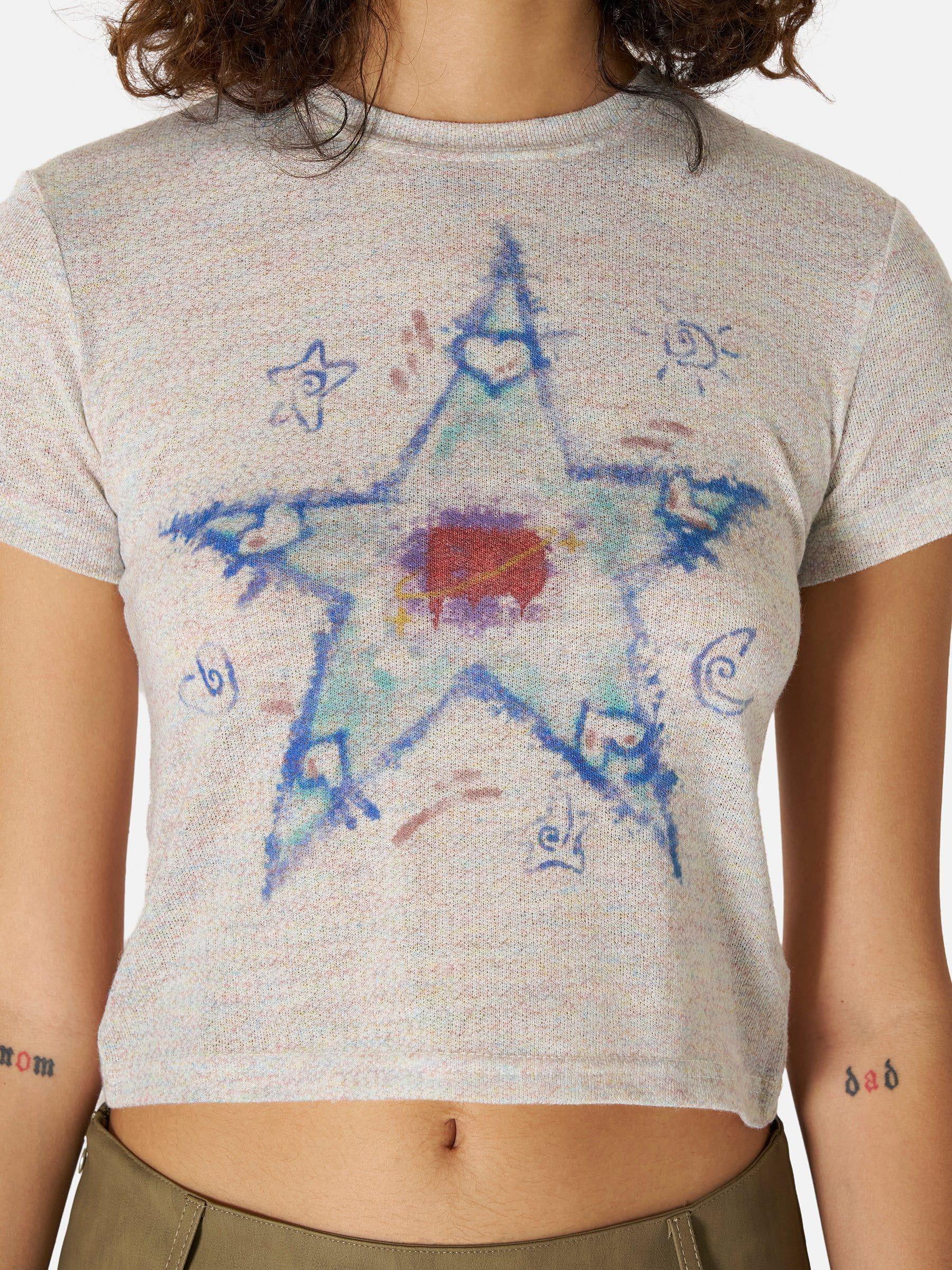 Aelfric Eden Star Graphic Cropped Knit Tee Female Product Image