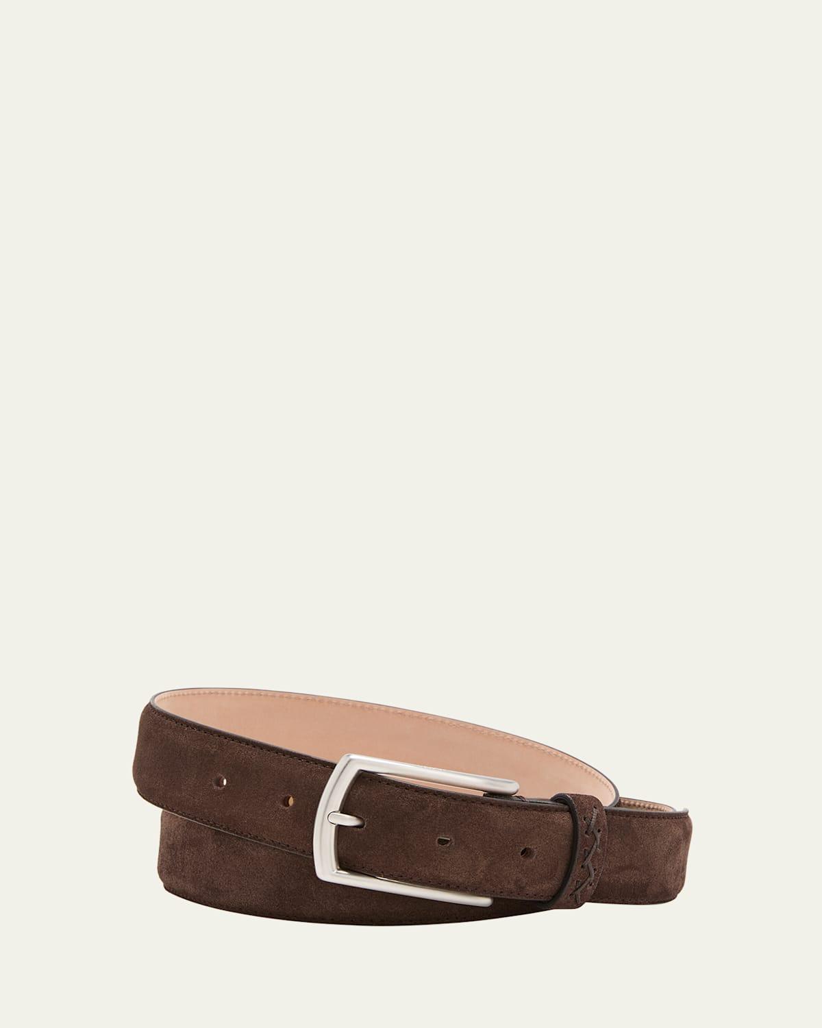 Zegna Z Lux Grey Melange Suede Belt Product Image