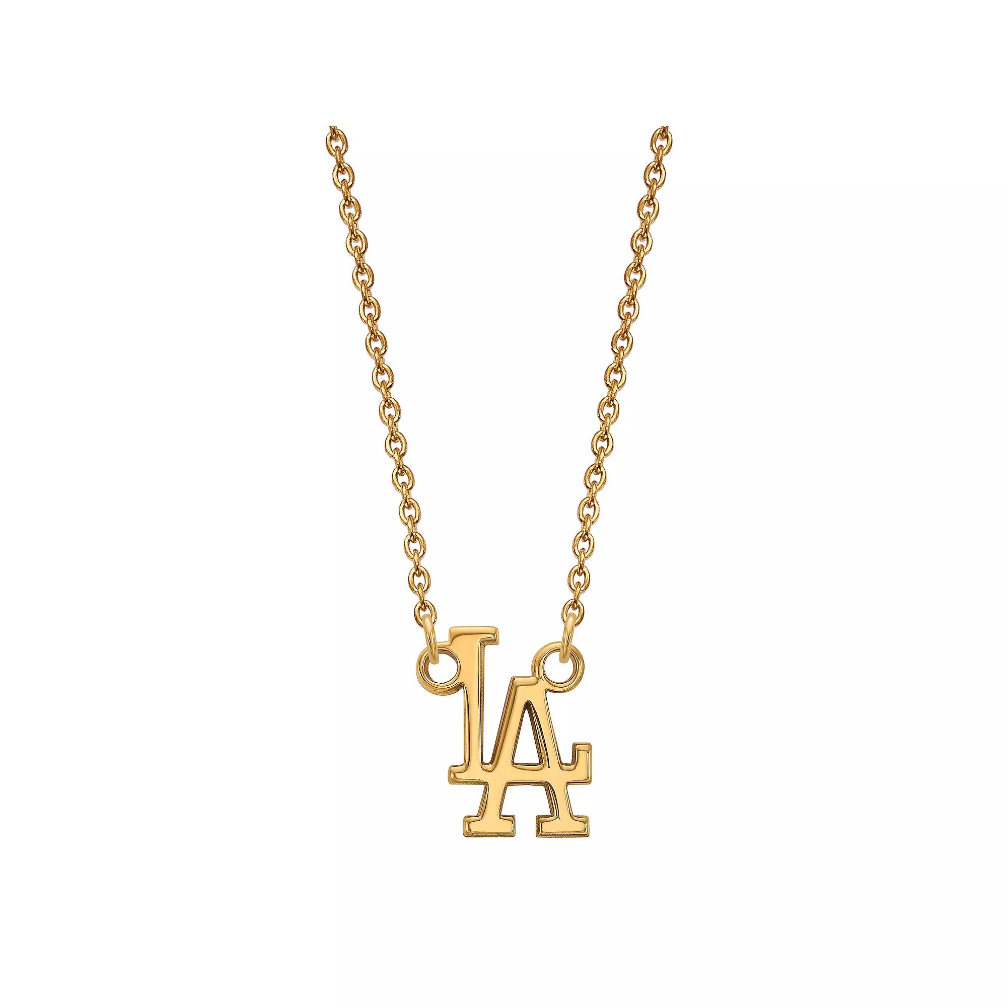 LogoArt Sterling Silver Los Angeles Dodgers Small Pendant Necklace, Women's, Size: 12MM, Gold Tone Product Image