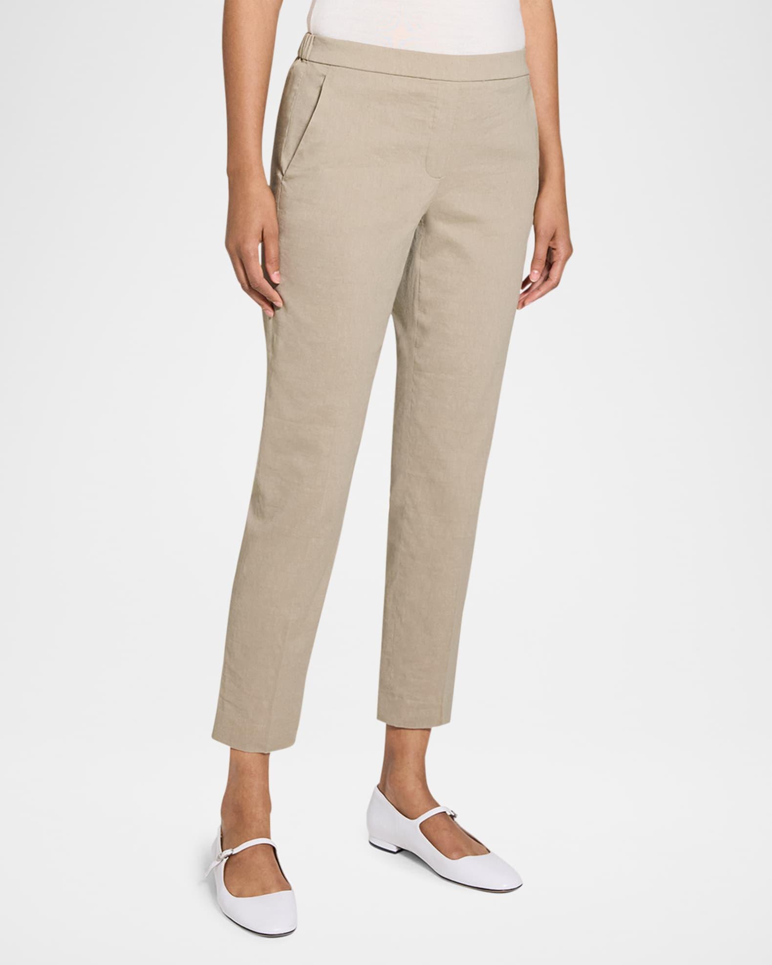 Treeca Good Linen Cropped Pull-On Ankle Pants Product Image