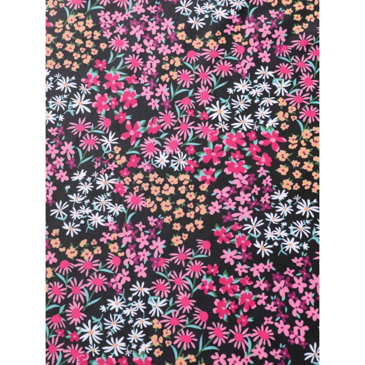 Plus Size Ditsy Floral U Neck High Rise Swim Dress Women's Swimwear Multicolor Beach Bodycon U-neck High stretch Curve Swim Dresses BloomChic 22-24/3X Product Image