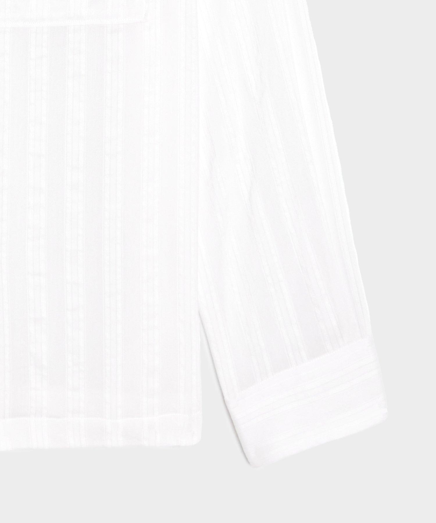 Relaxed Cotton-Silk Jacquard Camp Collar Shirt Product Image