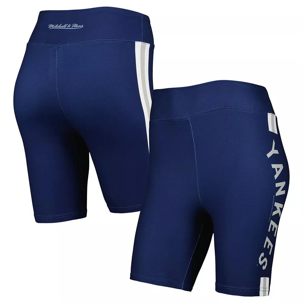 Women's Mitchell & Ness Navy New York Yankees Biker Shorts,  Product Image