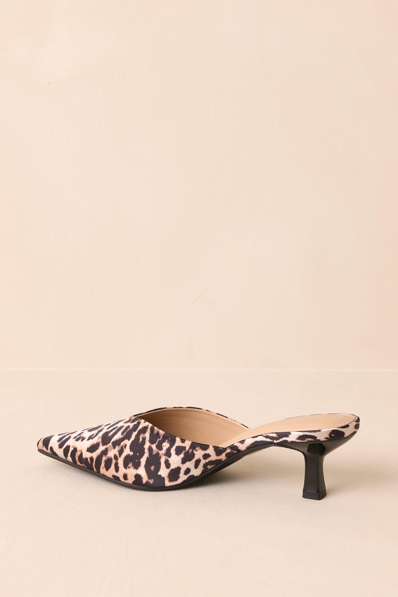 Wild Is the Wind Leopard Print Pointed Toe Kitten Heels Product Image