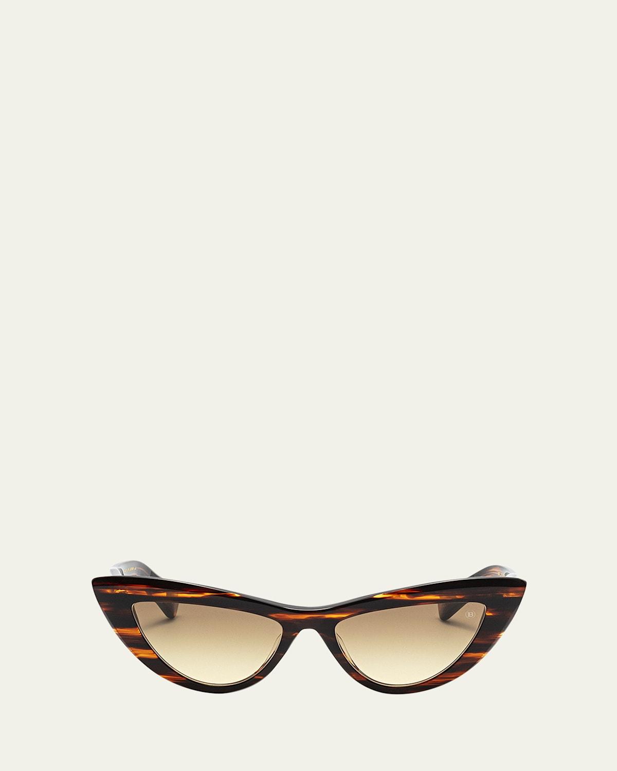 Gradient Acetate & Titanium Cat-Eye Sunglasses Product Image