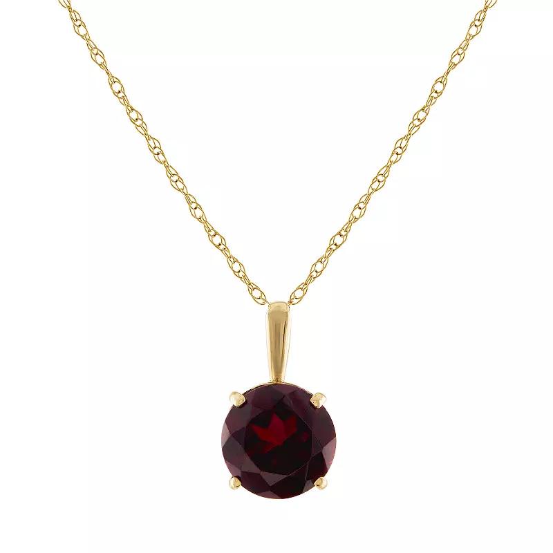 Designs by Gioelli 10k Gold Gemstone Solitaire Pendant Necklace, Women's, Size: 18", Red Product Image