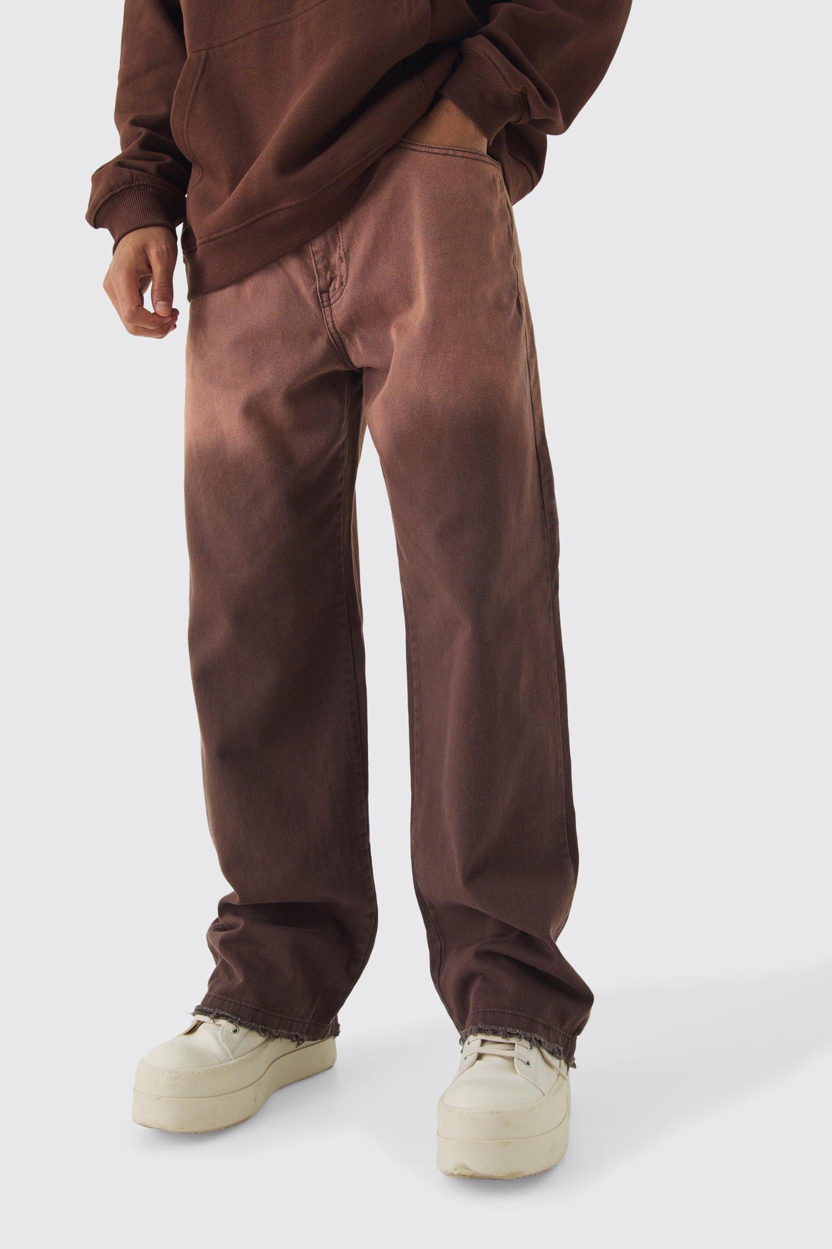 Fixed Waist Relaxed Raw Hem Washed Pants | boohooMAN USA Product Image