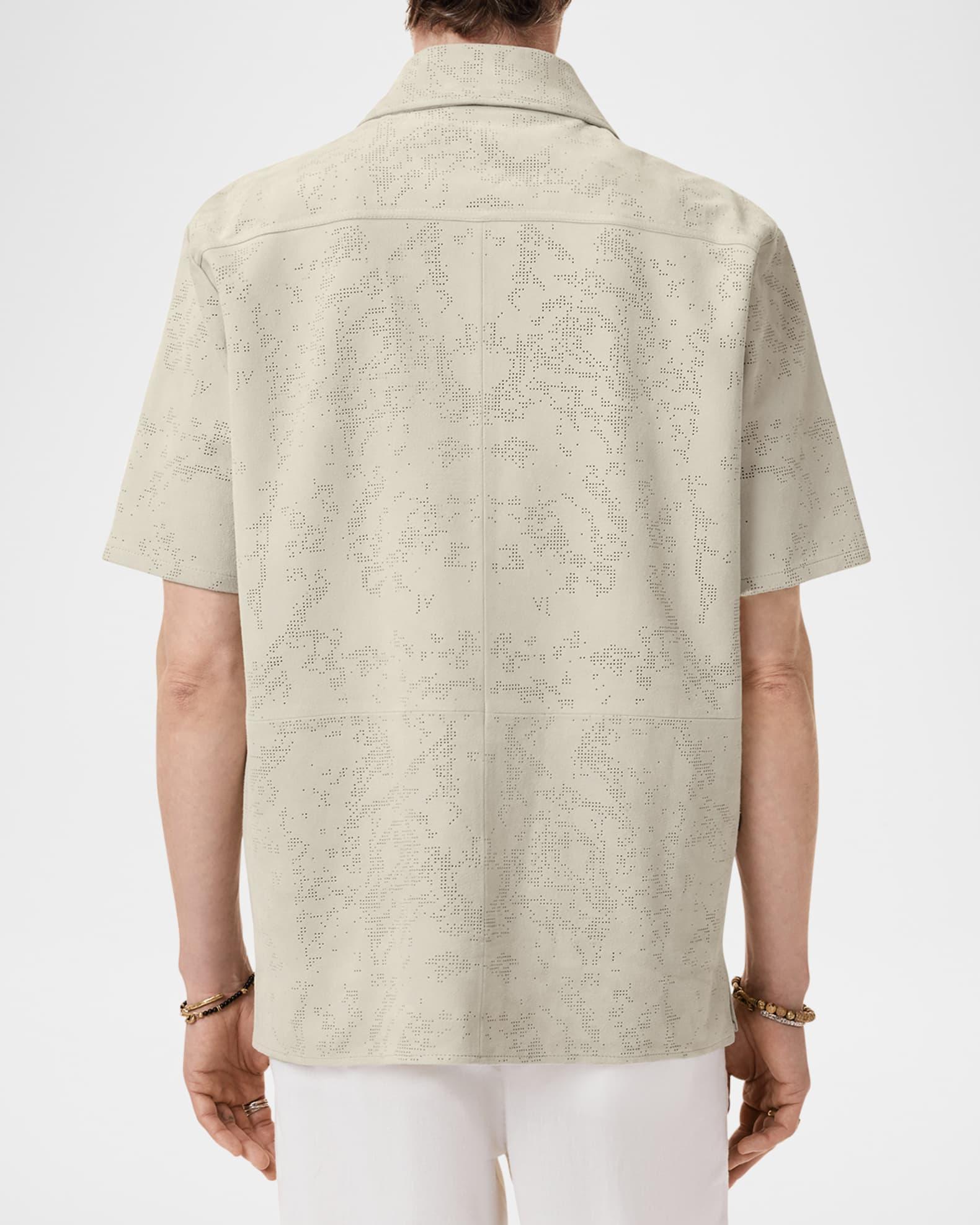 Men's Wade Perforated Suede Zip-Up Shirt Product Image