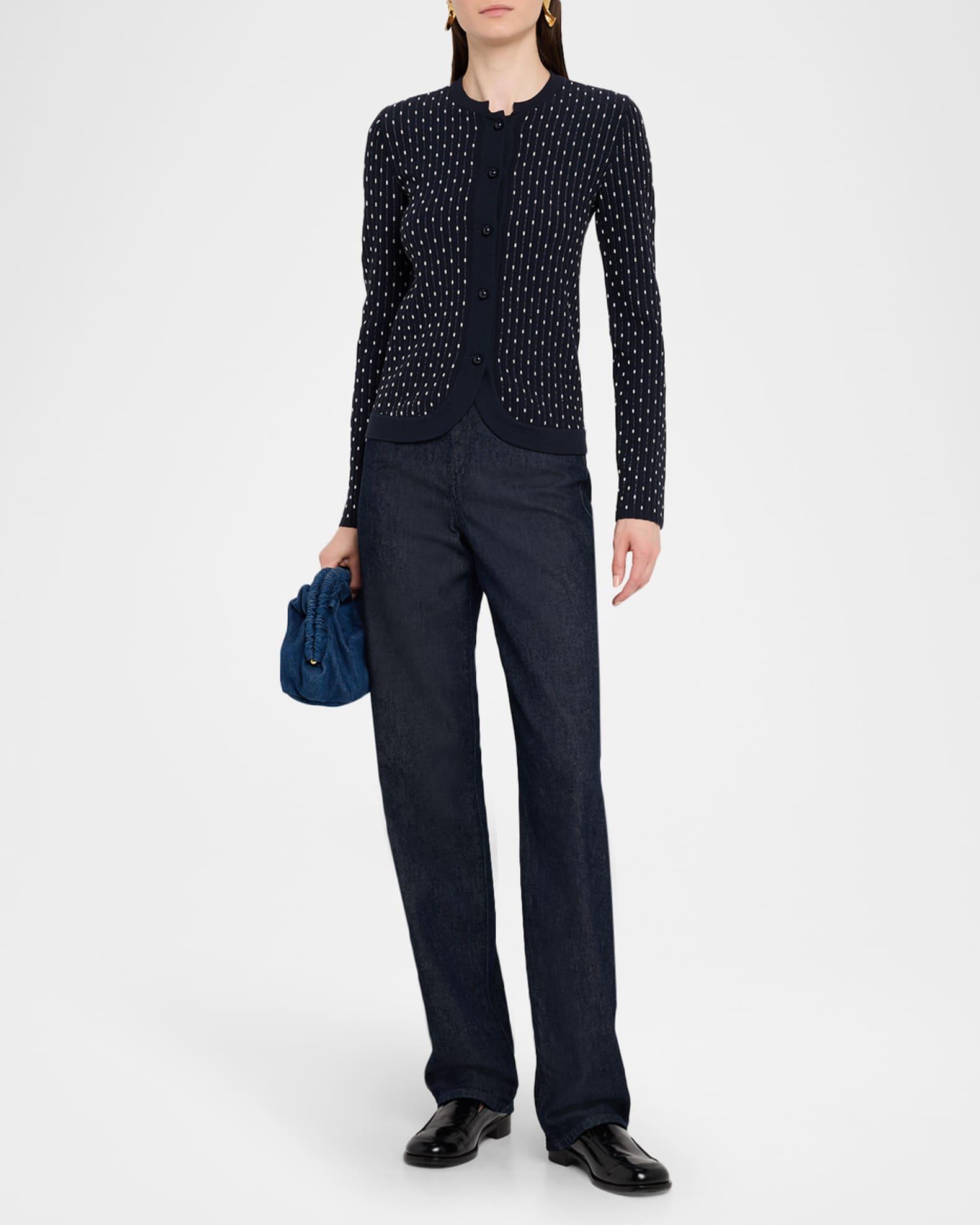 Button-Down Dotted Knit Cardigan Product Image