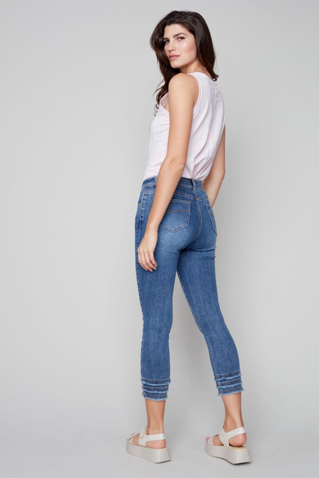 Frayed hem ankle jean Product Image