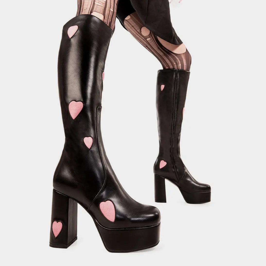 Candyfloss Love Platform Knee High Boots Product Image