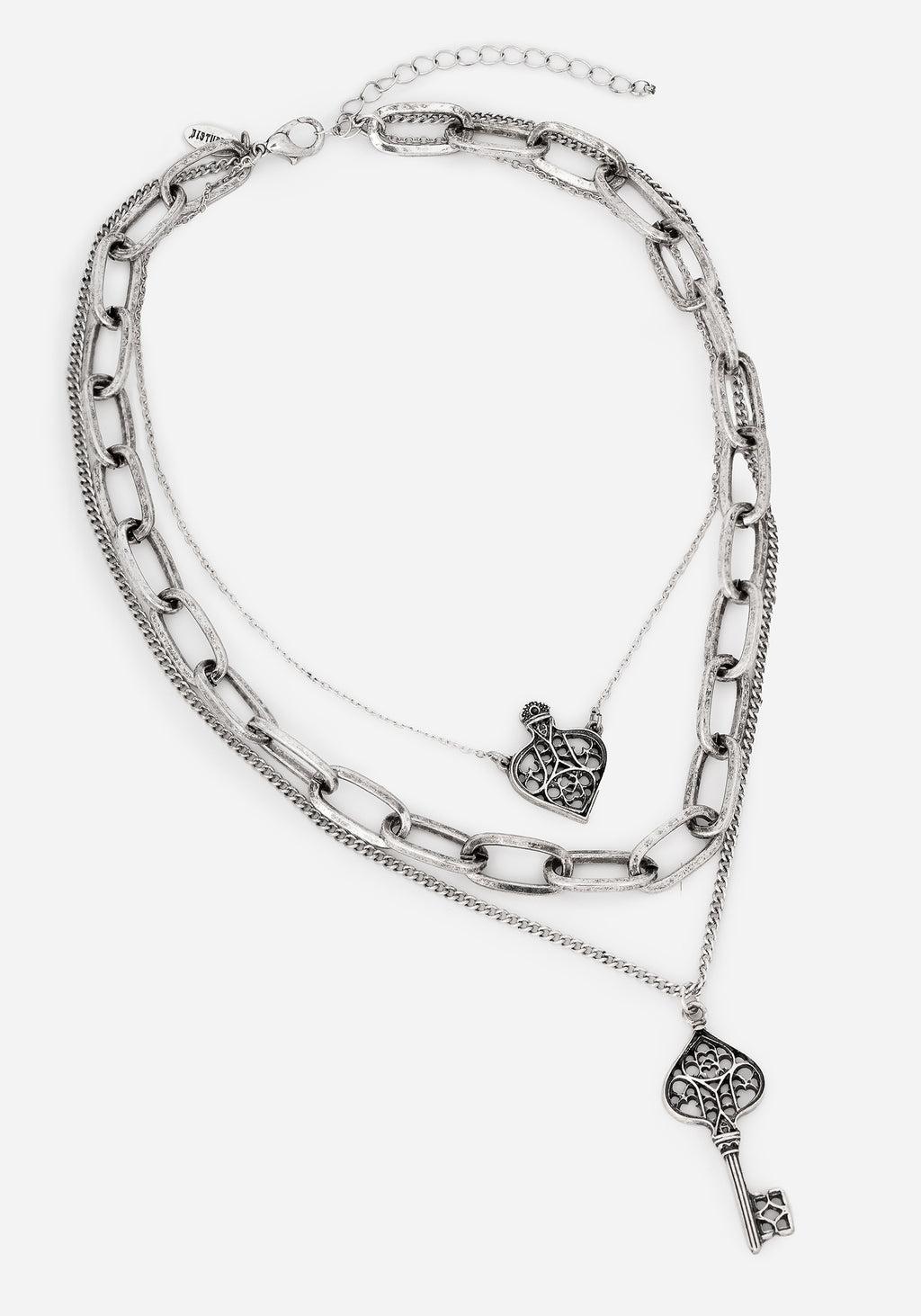 Claustrum Gothic Key Layered Necklace Product Image