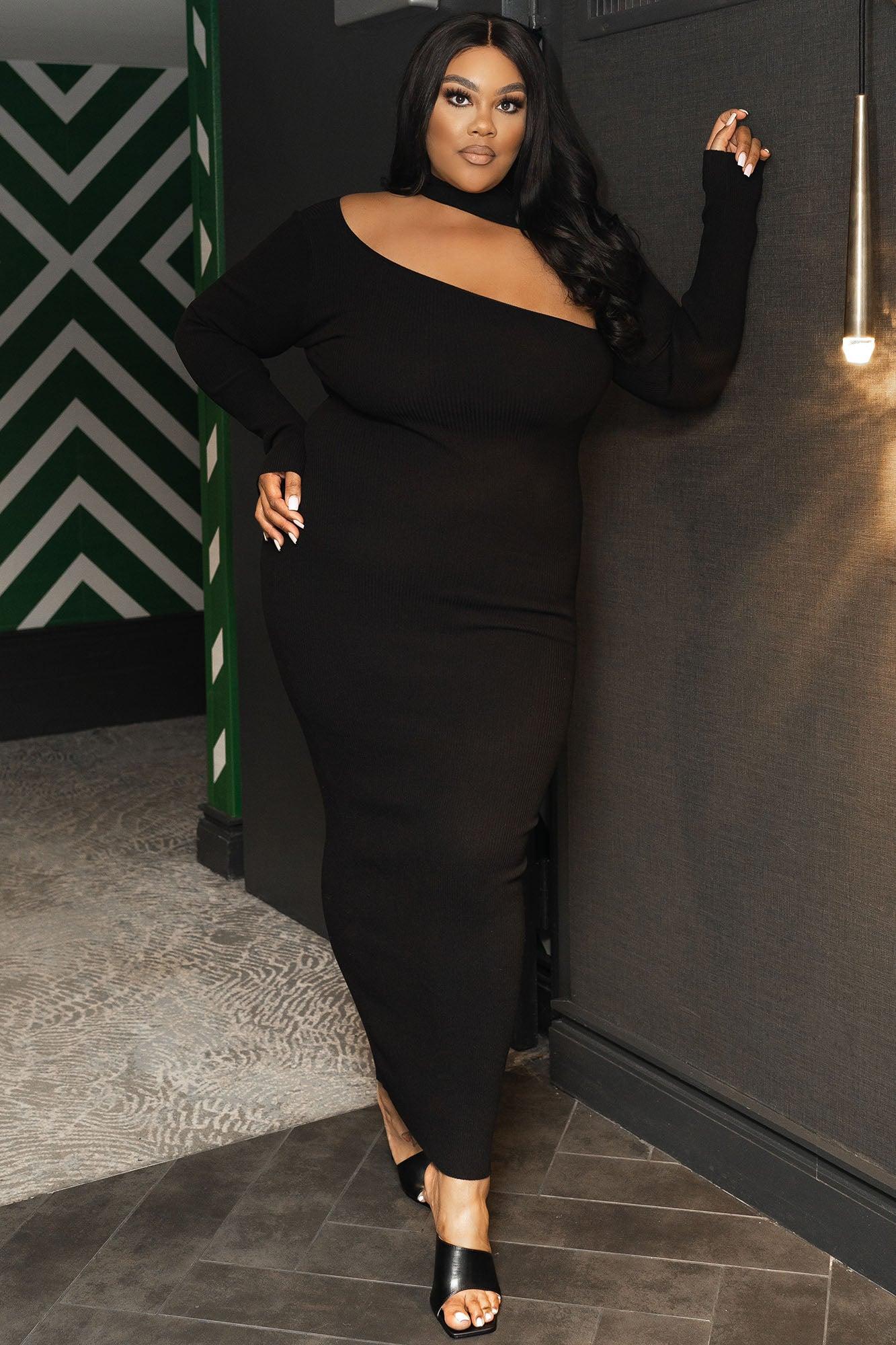 Making The Cut Maxi Sweater Dress - Black Product Image