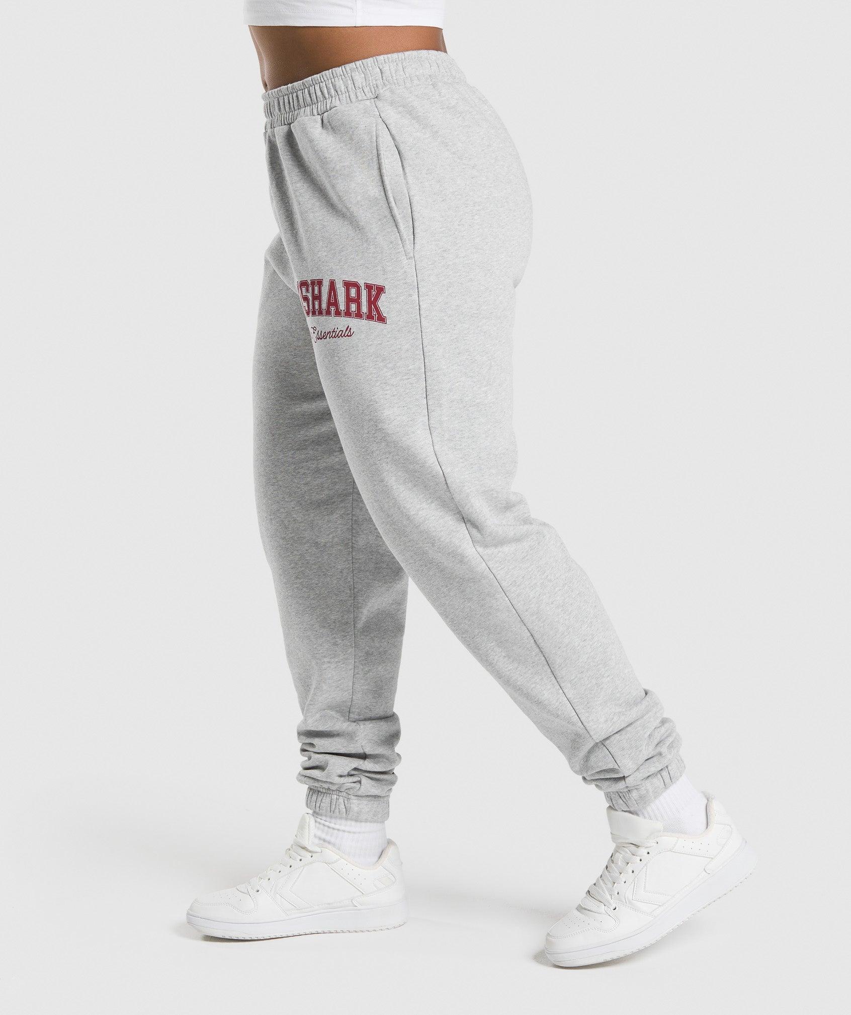 Gymshark Lifting Essentials Graphic Brushed Oversized Joggers - Light Grey Core Marl Female Product Image