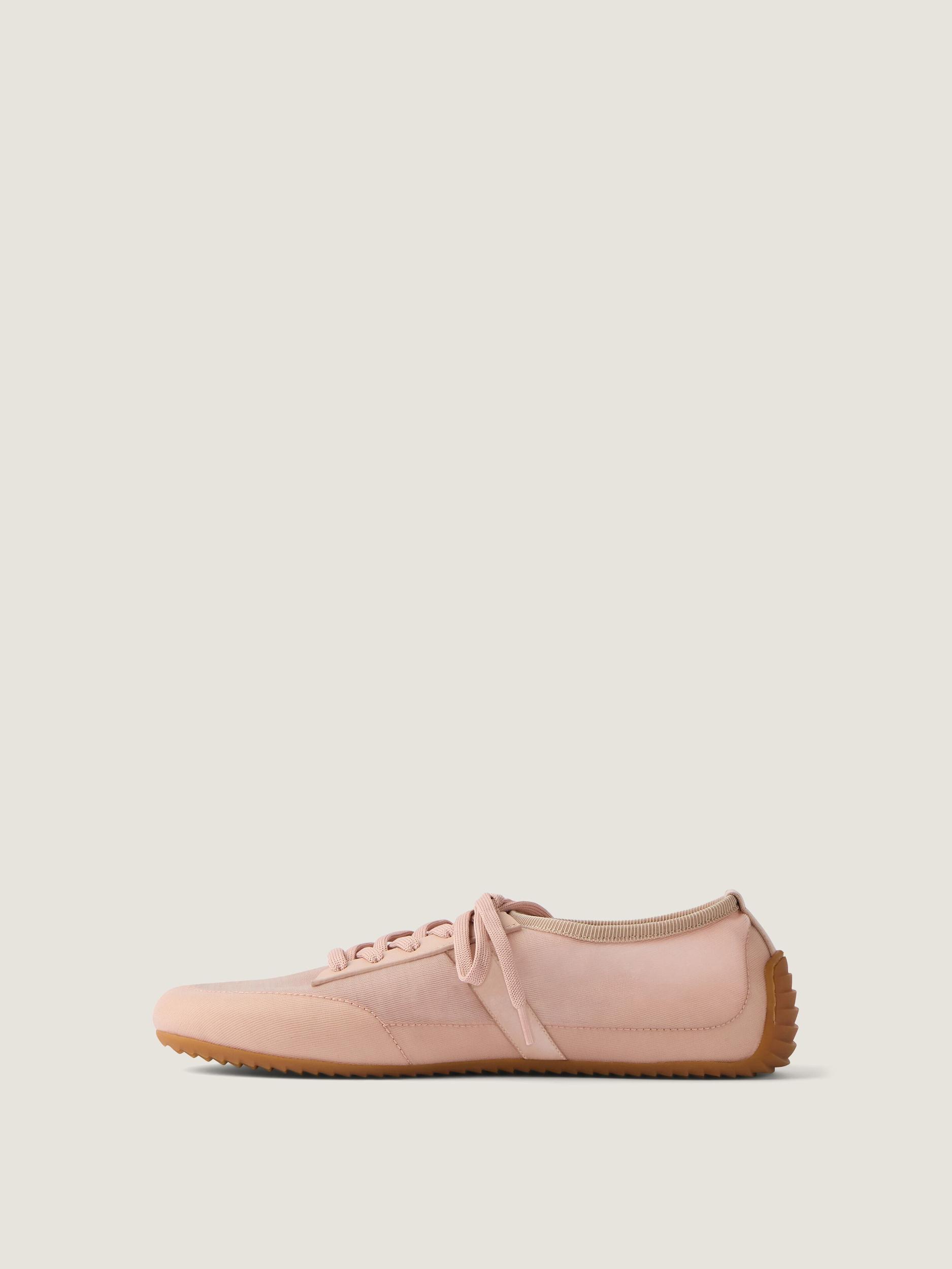 Slim sneakers in transparent mesh and leather Product Image