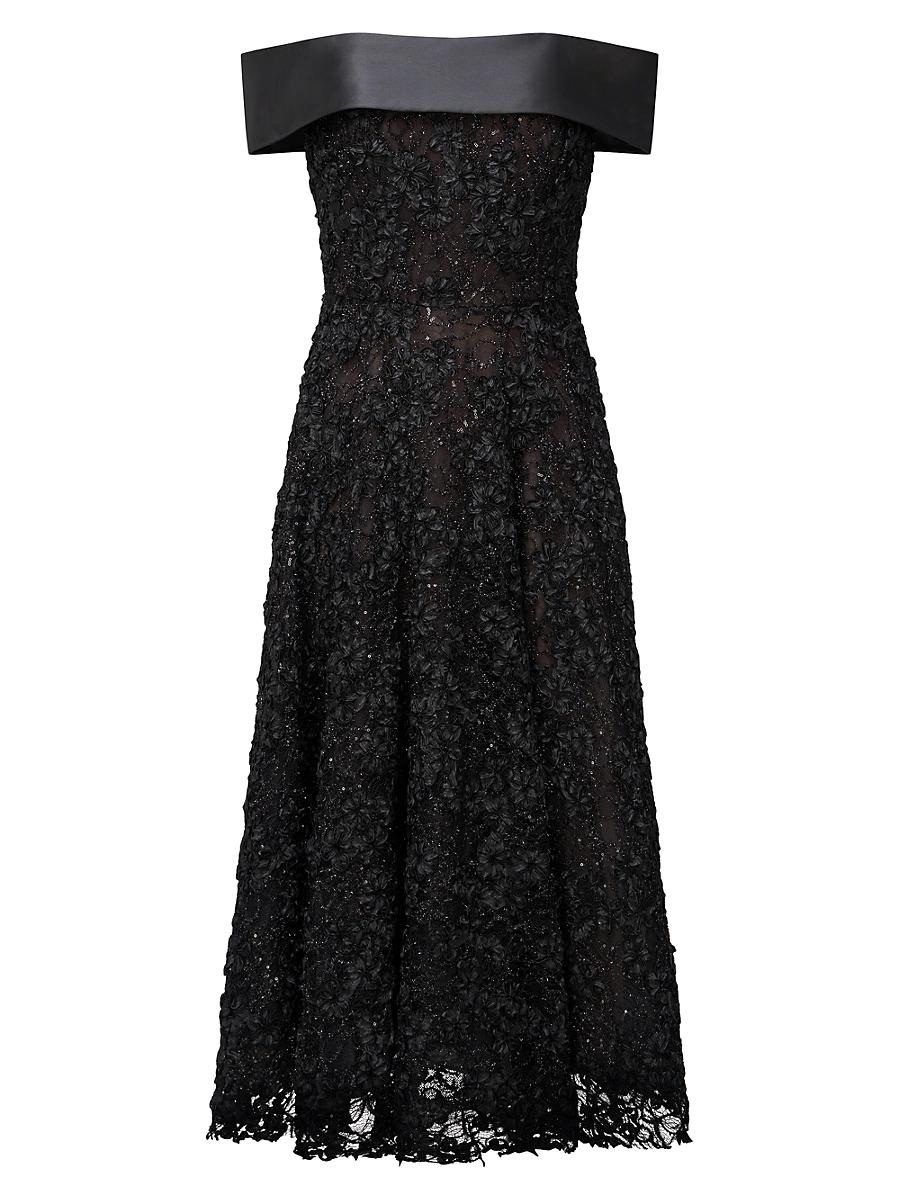 Womens Roxy Lace Off-The-Shoulder A-Line Midi-Dress Size 0 Product Image
