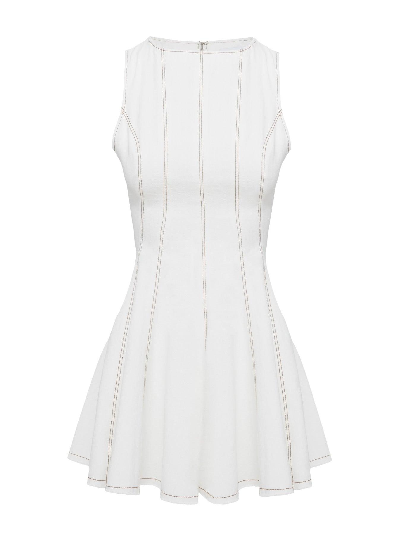 Composure Pleat Mini Dress White Product Image