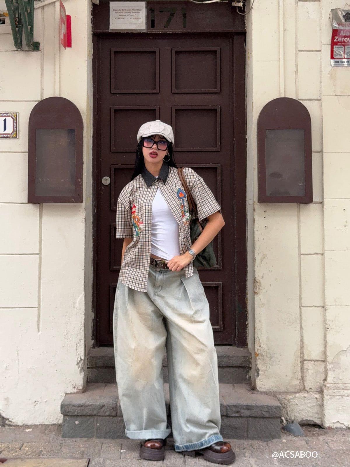 Aelfric Eden Plaid Embroidery Shirt Product Image