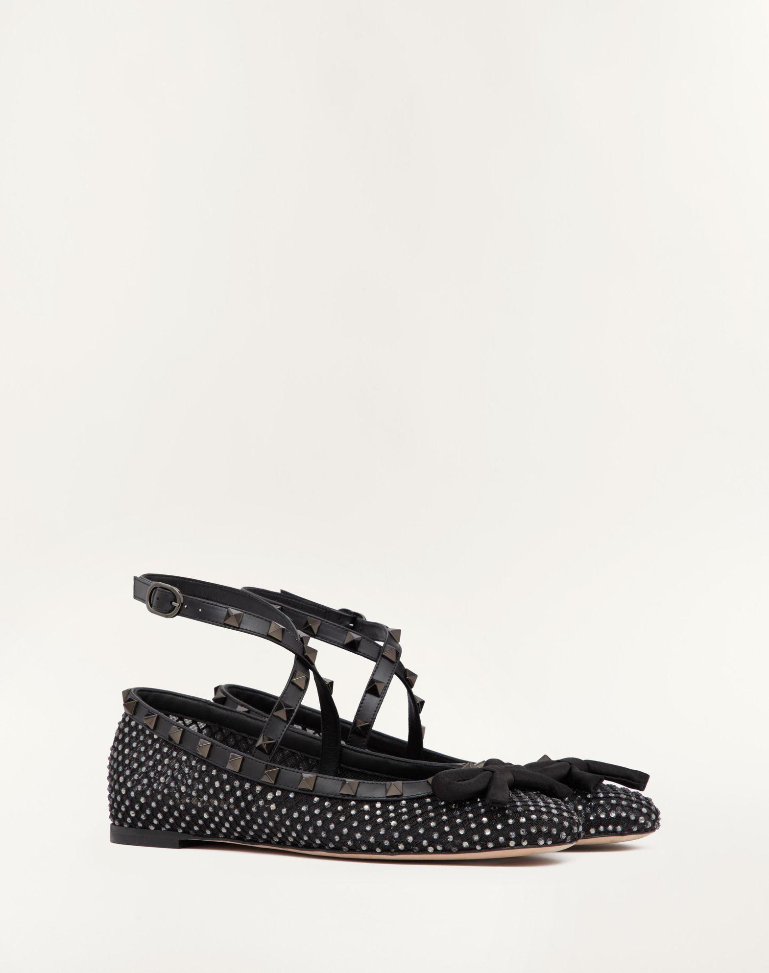 Rockstud Mesh Ballerina With Crystals And Matching Studs Product Image