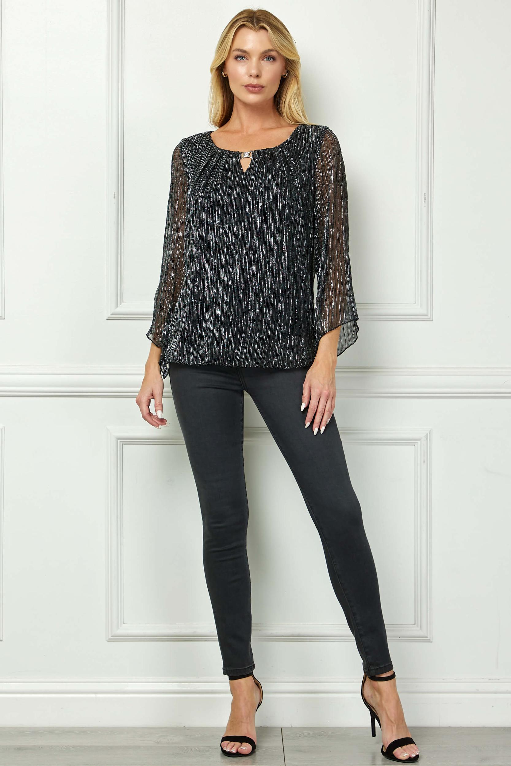 Sara Michelle 3/4 Bell Sleeve  2 Fer Dress And Necklace Product Image