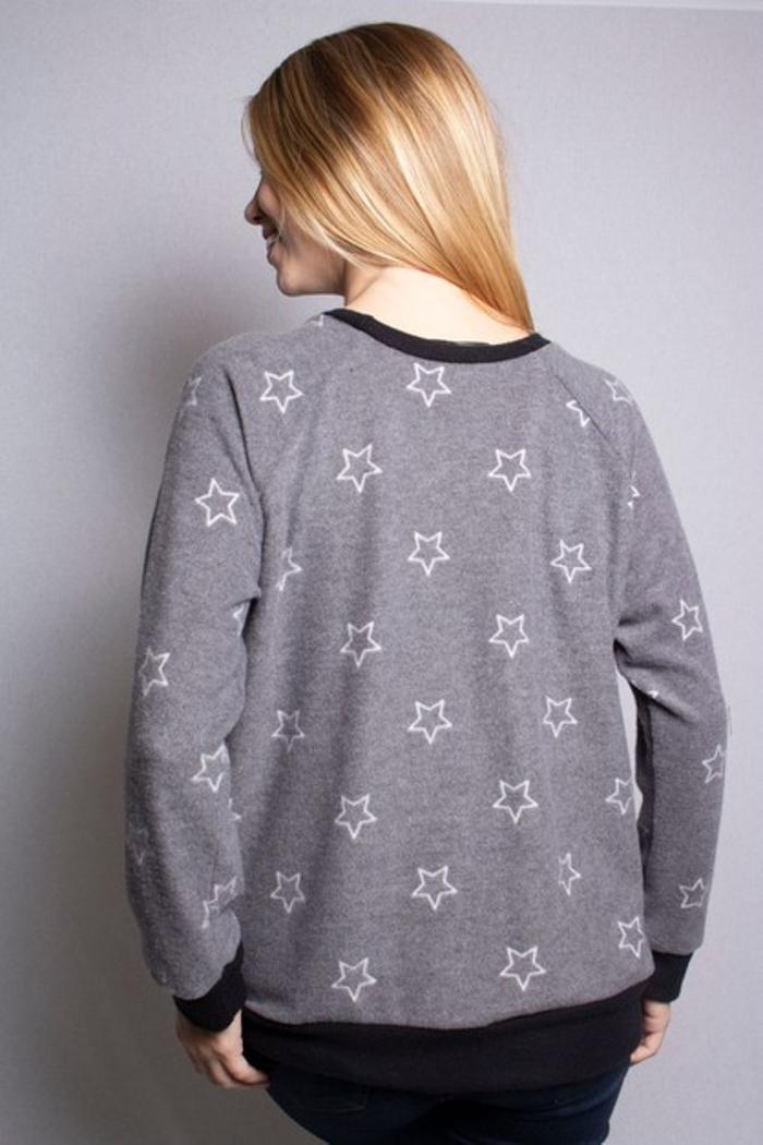 Star Print Raglan Top Product Image