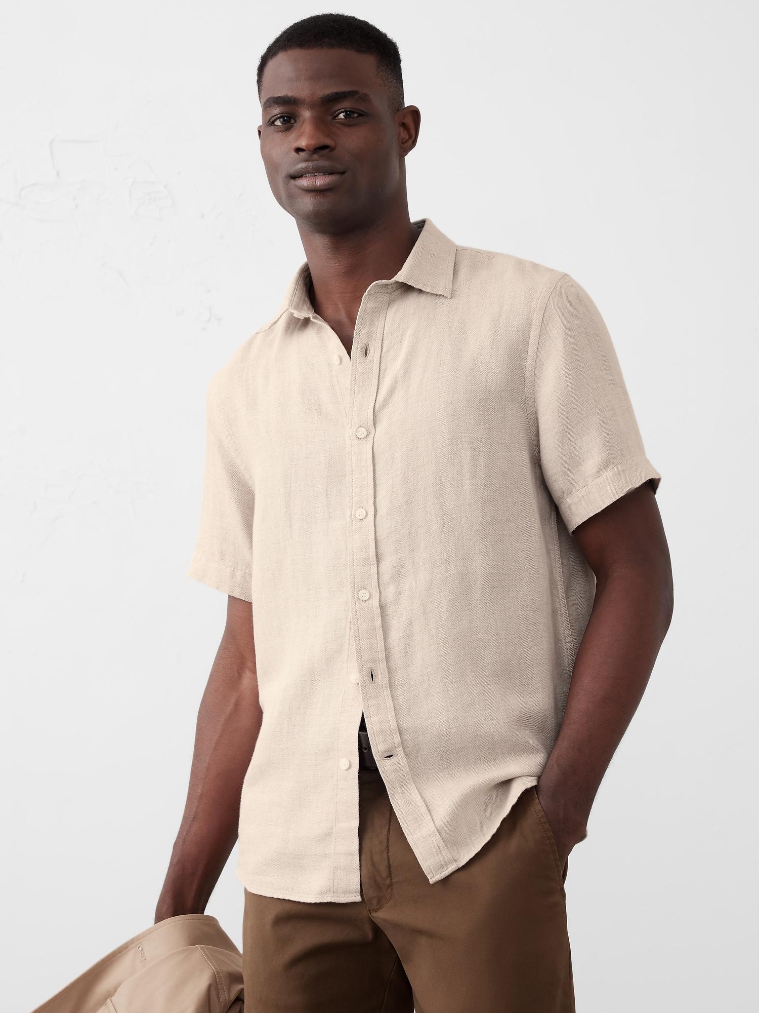 Slim Linen-Blend Shirt Product Image