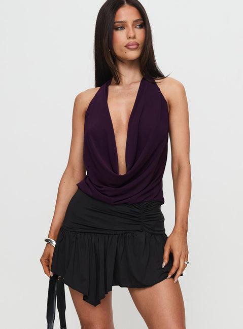 Trianta Asymmetrical Mini Skirt Black Product Image