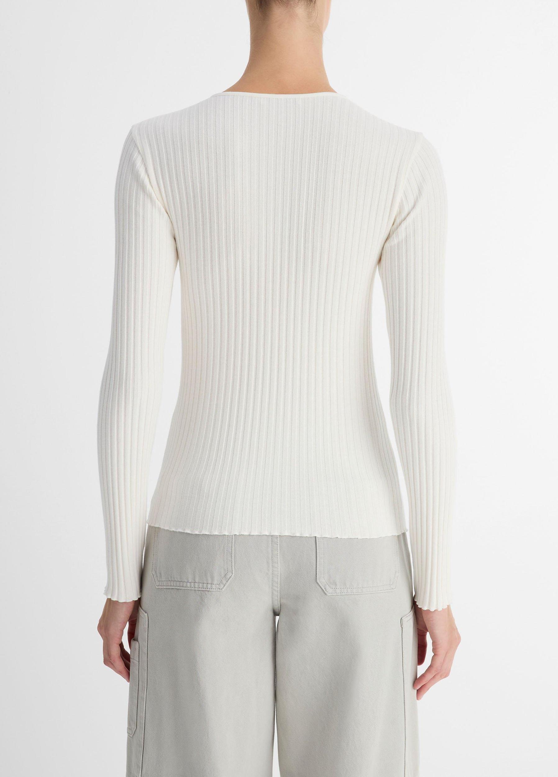 Ribbed Cotton-Blend Henley Product Image