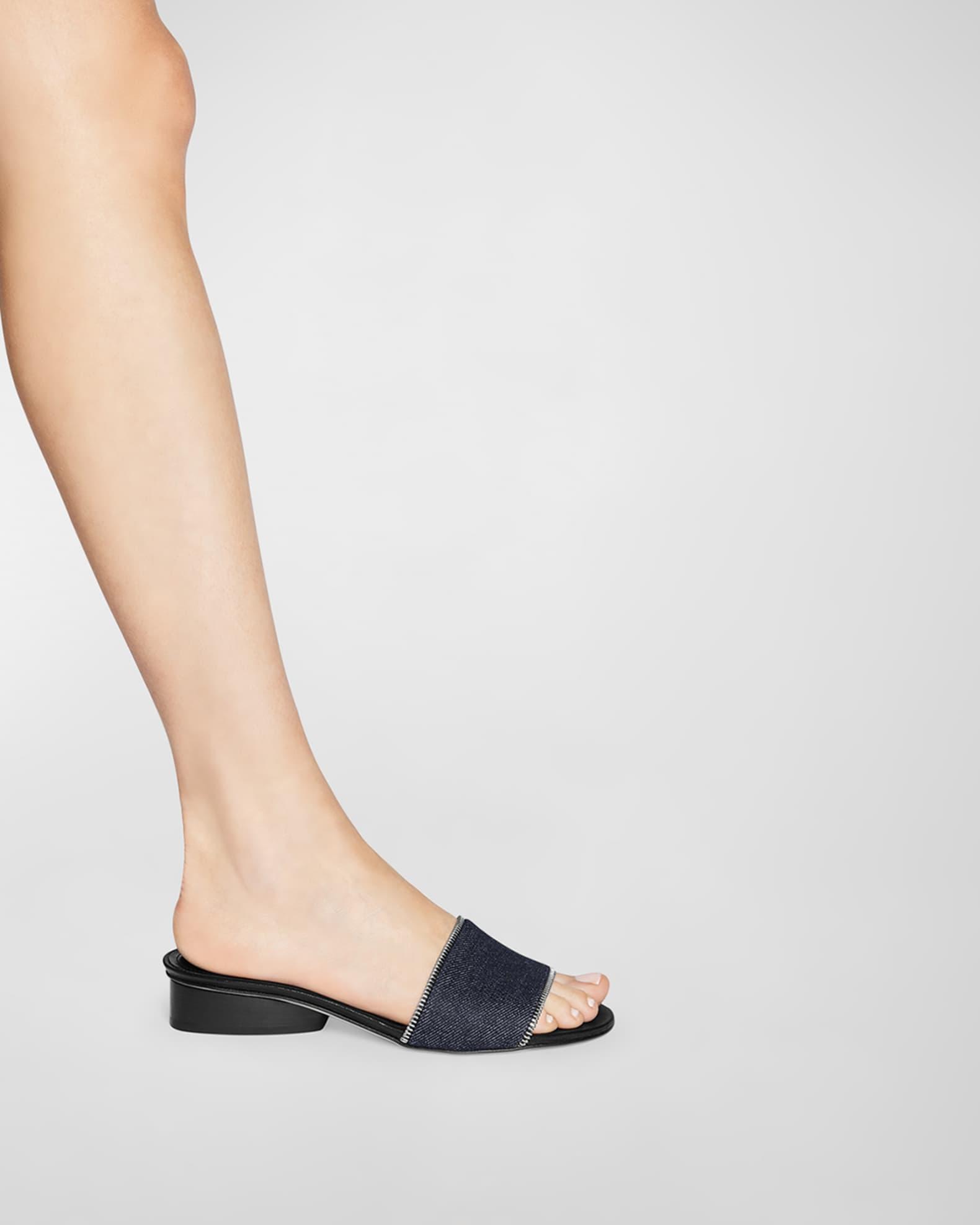 Arc Leather Zip Slide Sandals Product Image