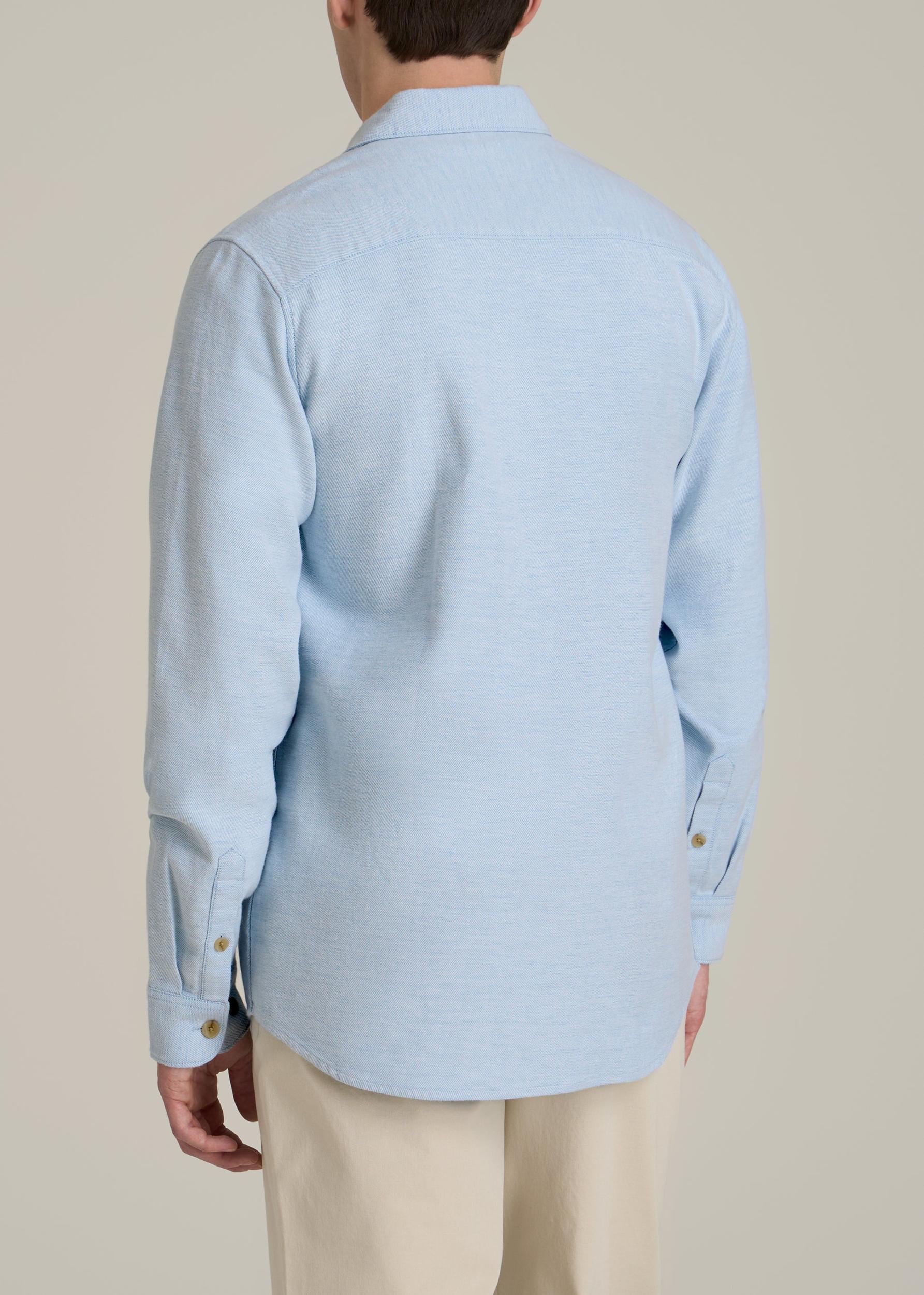 Everyday Comfort Terry Overshirt for Tall Men in Cloud Blue Male Product Image