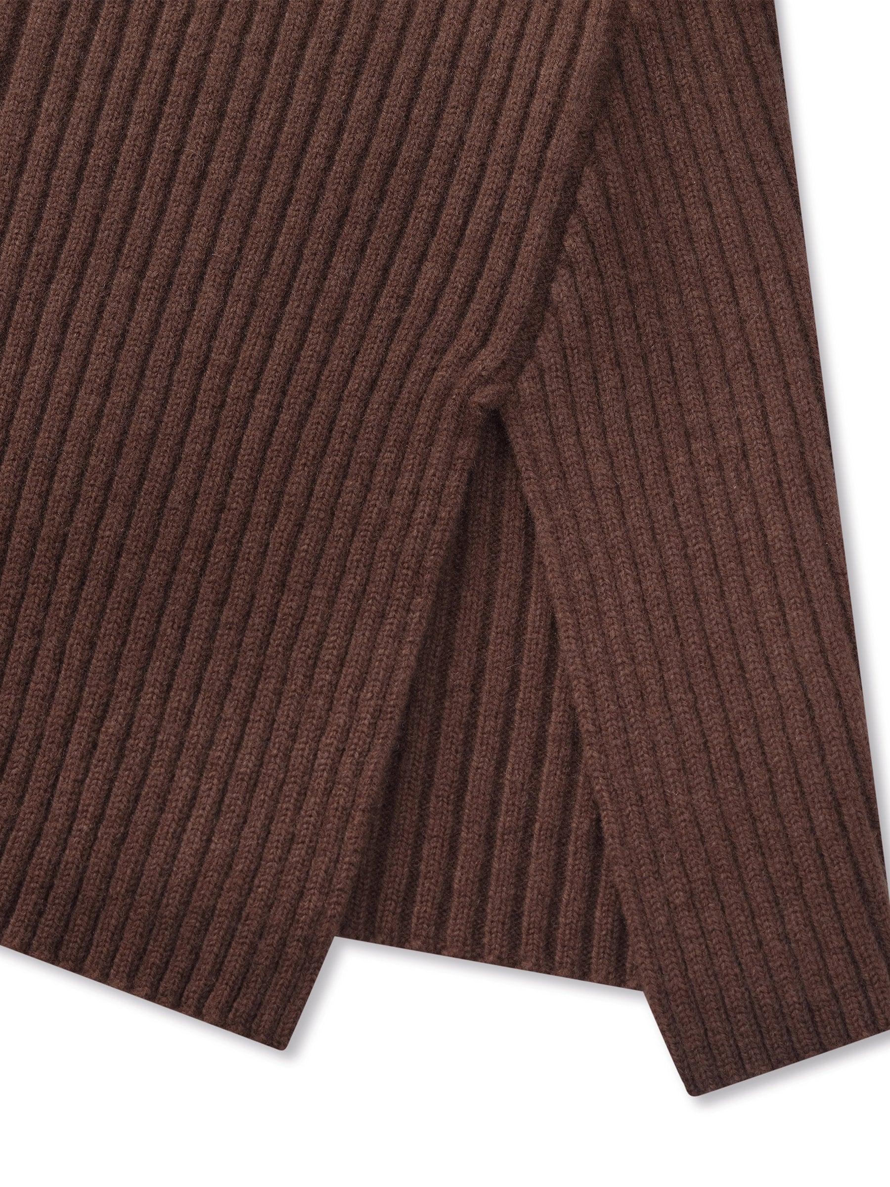 100% Wool Knit Top And PU Leather Skirt Two-Piece Set With Belt Product Image