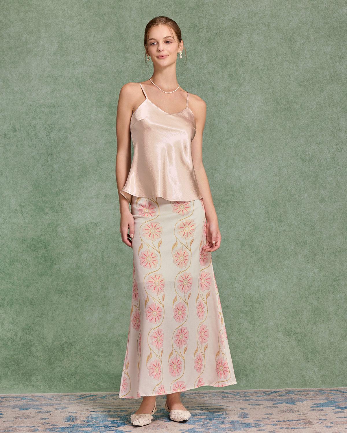 Pink Satin Cami Top Product Image