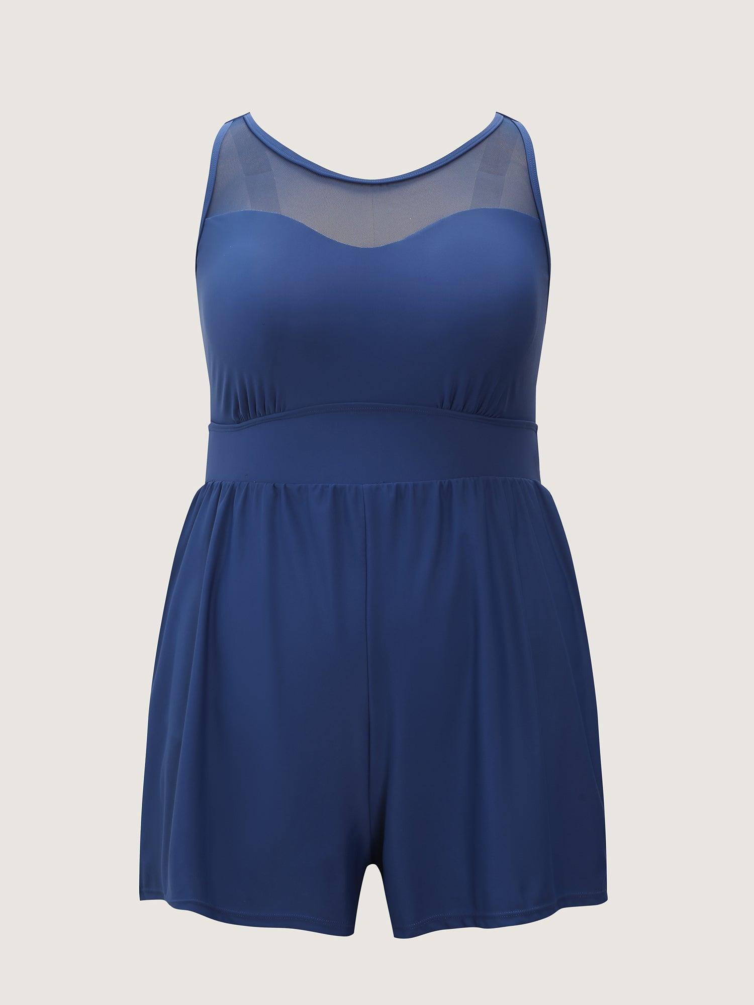 Pockets Adjustable Spliced One-Piece Swimsuit Female Product Image
