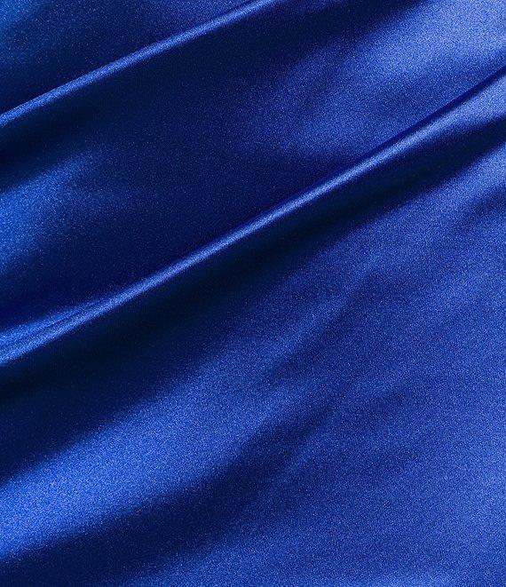 Honey and Rosie Sweetheart Drape Royal Sateen Fitted Short Dress Product Image